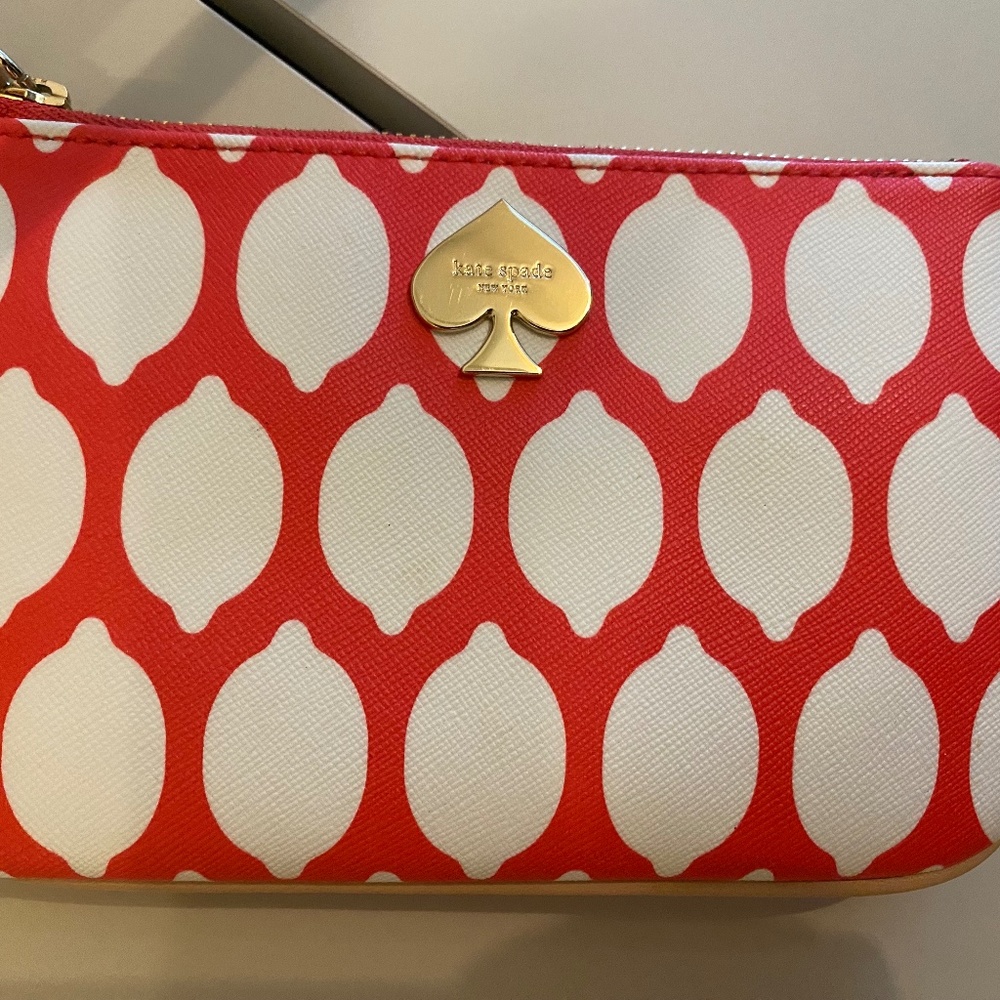 Kate Spade Pink and White Wristlet